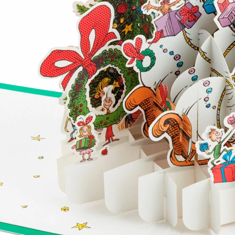 Hallmark Dr. Seuss™ How The Grinch Stole Christmas!™ Wreath 3D Pop-Up Christmas Card 3 Hallmark Dr. Seuss™ How The Grinch Stole Christmas!™ Wreath 3D Pop-Up Christmas Card - Image 3