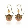 Silver Forest Dragonfly On Mixed Metal Teardrop Earrings