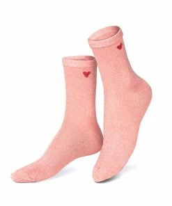Doiy Eat My Socks Love Me Pink Valentine's Day Socks With Hearts