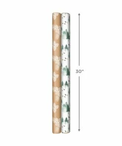 Hallmark Elegant Evergreens 2-Pack Holiday Wrapping Paper, 150 Sq. Ft. -Department Store Shop Elegant Evergreens Holiday Wrapping Paper 5JXW1203 04