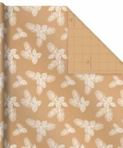 Hallmark Elegant Evergreens 2-Pack Holiday Wrapping Paper, 150 Sq. Ft. -Department Store Shop Elegant Evergreens Holiday Wrapping Paper 5JXW1203 05