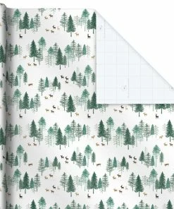 Hallmark Elegant Evergreens 2-Pack Holiday Wrapping Paper, 150 Sq. Ft. -Department Store Shop Elegant Evergreens Holiday Wrapping Paper 5JXW1203 06