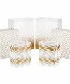 Hallmark Elegant Gold Assorted Sizes 6-Pack Gift Bags