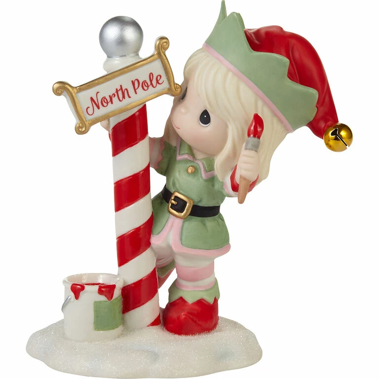 Precious Moments Greetings From The North Pole Elf Figurine, 5.2" 1 Precious Moments Greetings From The North Pole Elf Figurine, 5.2"