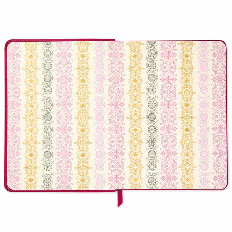 Hallmark Embossed Border Fuchsia Faux Leather Notebook 3 Hallmark Embossed Border Fuchsia Faux Leather Notebook - Image 3