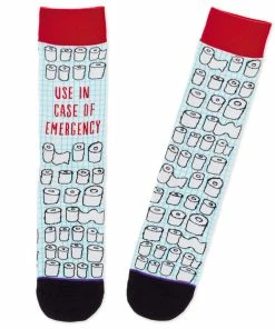 Hallmark Emergency Toilet Paper Funny Crew Socks