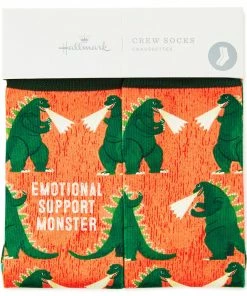 Hallmark Emotional Support Monster Funny Crew Socks -Department Store Shop Emotional Support Monster Funny Novelty Crew Socks 1SOX2073 02