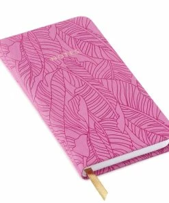 Hallmark Etched Leaves Pink Slim Notebook