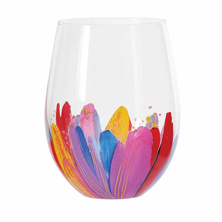 Enesco EttaVee Jessi's Garden Stemless Wine Glass, 18 Oz. 1 Enesco EttaVee Jessi's Garden Stemless Wine Glass, 18 Oz.