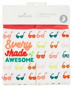 Hallmark Shades Of Awesome Sunglasses Fun Crew Socks -Department Store Shop Every Shade of Awesome Sunglasses Novelty Crew Socks 1SOX2074 02