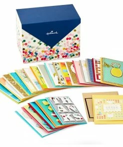 Hallmark Assorted All-Occasion Cards In Polka Dot Organizer Box, Box Of 24