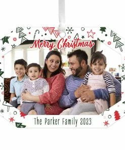 Hallmark Festive Fun Personalized Text And Photo Metal Ornament