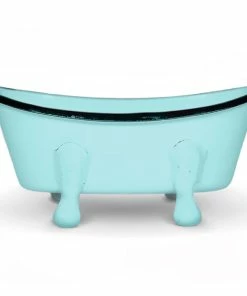 Finchberry Blue Metal Farmhouse Bathtub Soap Dish
