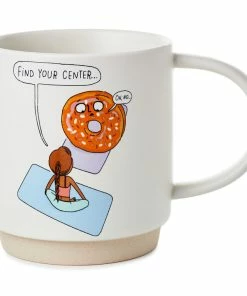 Hallmark Find Your Center Yoga Funny Mug, 16 Oz.