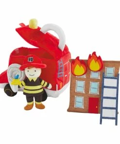 Mud Pie Fire Truck Plush Toy Set, 6 Pieces