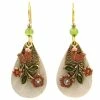 Floral Swag Layered Metal Drop Earrings