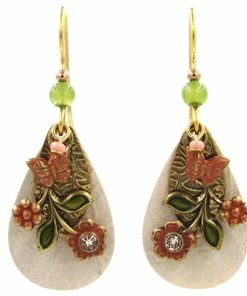 Floral Swag Layered Metal Drop Earrings