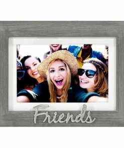 Malden Friends Gray Distressed Wood Picture Frame, 4x6/5x7