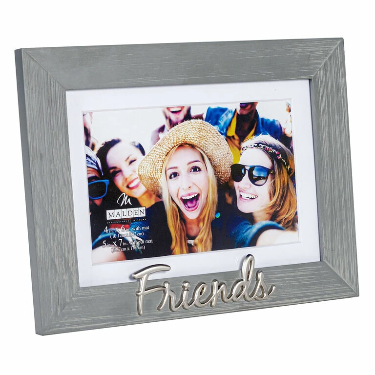 Malden Friends Gray Distressed Wood Picture Frame, 4x6/5x7 2 Malden Friends Gray Distressed Wood Picture Frame, 4x6/5x7 - Image 2