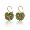 Silver Forest Frog On Lily Pad Layered Gold-Tone Metal Drop Earrings