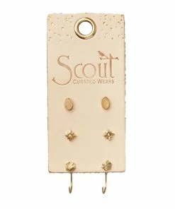 Sunstone And Gold Gabby Earring Stud Trio