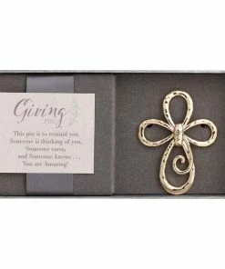 Gold Cross Giving Pin