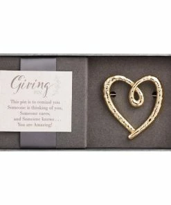 Gold Heart Giving Pin
