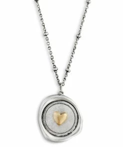 Heart Charm Dear You My Love Necklace, 17.5"