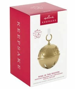 Hallmark 50th Anniversary Ring In The Season Special Edition Metal Bell Ornament 9 Hallmark 50th Anniversary Ring In The Season Special Edition Metal Bell Ornament -Department Store Shop Gold Jingle Bell Keepsake Ornament 2899QGO2989 04
