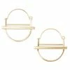 Gold Saturn Hoop Earrings
