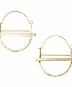 Gold Saturn Hoop Earrings