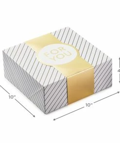 Hallmark 10" Gold And White Striped 2-Pack Gift Boxes With Bands -Department Store Shop Gold and White Striped 2Pack Gift Boxes With Bands 5EBC1226 04