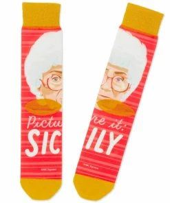 Hallmark Sophia The Golden Girls Sicily Novelty Crew Socks 6 Hallmark Sophia The Golden Girls Sicily Novelty Crew Socks -Department Store Shop Golden Girls Sophia Funny Novelty Crew Socks 1GOL1054 02