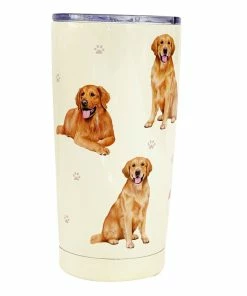 E&S Pets Golden Retriever Stainless Steel Tumbler, 20 Oz.
