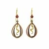 Silver Forest Gold-Tone Mixed Metal Spiral Teardrop Earrings