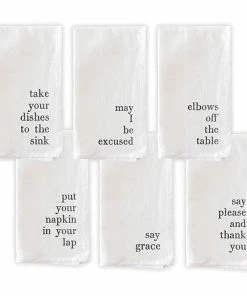 Good Manners White Cloth Napkins, Set Of 6