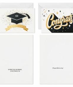 Hallmark Confetti Celebration Assorted Graduation Cards, Pack Of 36 -Department Store Shop Grad Caps Confetti Graduation Cards Assortment 5GEY1003 04