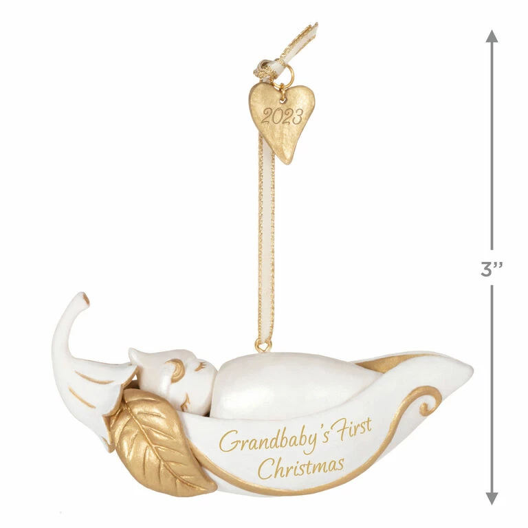 Hallmark Grandbaby's First Christmas Pea In A Pod 2023 Porcelain Ornament 3 Hallmark Grandbaby's First Christmas Pea In A Pod 2023 Porcelain Ornament - Image 3