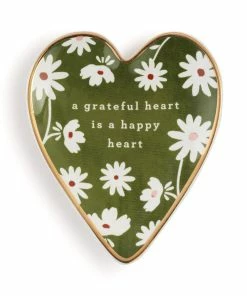 Demdaco Grateful Art Heart Trinket Dish