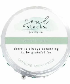 Soul Stacks Gratitude Beaded Stretch Bracelets, Set Of 3 4 Soul Stacks Gratitude Beaded Stretch Bracelets, Set Of 3 -Department Store Shop Gratitude GreenSilver Beaded Stretch Bracelets STXGRT 02