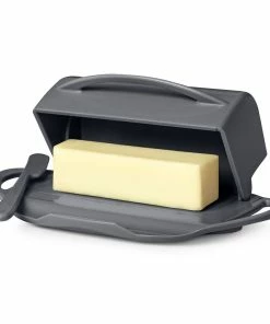 Gray Butterie Flip-Top Butter Dish