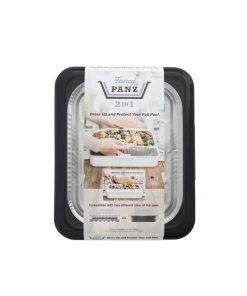 Charcoal Fancy Panz Rectangle Foil Pan 2-in-1 Deep Serving Tray