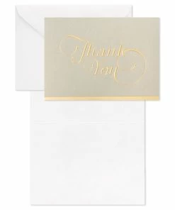 Hallmark Gray And Gold Bulk Blank Thank-You Notes, Pack Of 50 -Department Store Shop Gray and Gold Bulk Blank ThankYou Notes Multipack 3THK2522 03