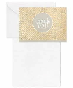 Hallmark Gray And Gold Bulk Blank Thank-You Notes, Pack Of 50 -Department Store Shop Gray and Gold Bulk Blank ThankYou Notes Multipack 3THK2522 04