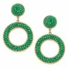 Talulah Green Seed Bead Drop Earrings