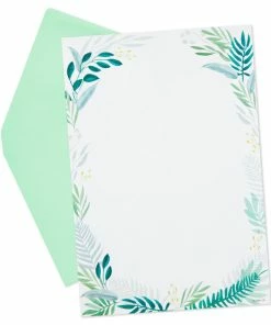 Hallmark Fern Border Stationery Set, 20 Sheets -Department Store Shop Green Ferns Writing Sheets Stationery Set 1STN1144 02