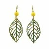 Silver Forest Metal Open Leaf Drop Earrings