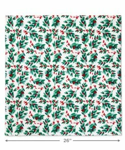 Hallmark 26" Greenery And Berries Christmas Fabric Gift Wrap With Twine And Tag 9 Hallmark 26" Greenery And Berries Christmas Fabric Gift Wrap With Twine And Tag -Department Store Shop Greenery and Berries Christmas Fabric Gift Wrap With Tag 5XW2087 04
