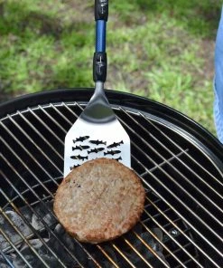 Gibson Bait Cast Fishing Pole BBQ Spatula 5 Gibson Bait Cast Fishing Pole BBQ Spatula -Department Store Shop Grilling Spatula With Cutout Fish Designs and Reel 22289F 03