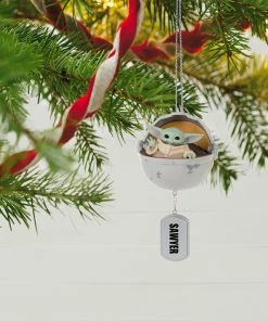 Hallmark Star Wars: The Mandalorian™ Grogu™ In Hovering Pram Personalized Ornament -Department Store Shop Grogu in Hovering Pram Personalized Christmas Ornament 2499QHE2201B1 02
